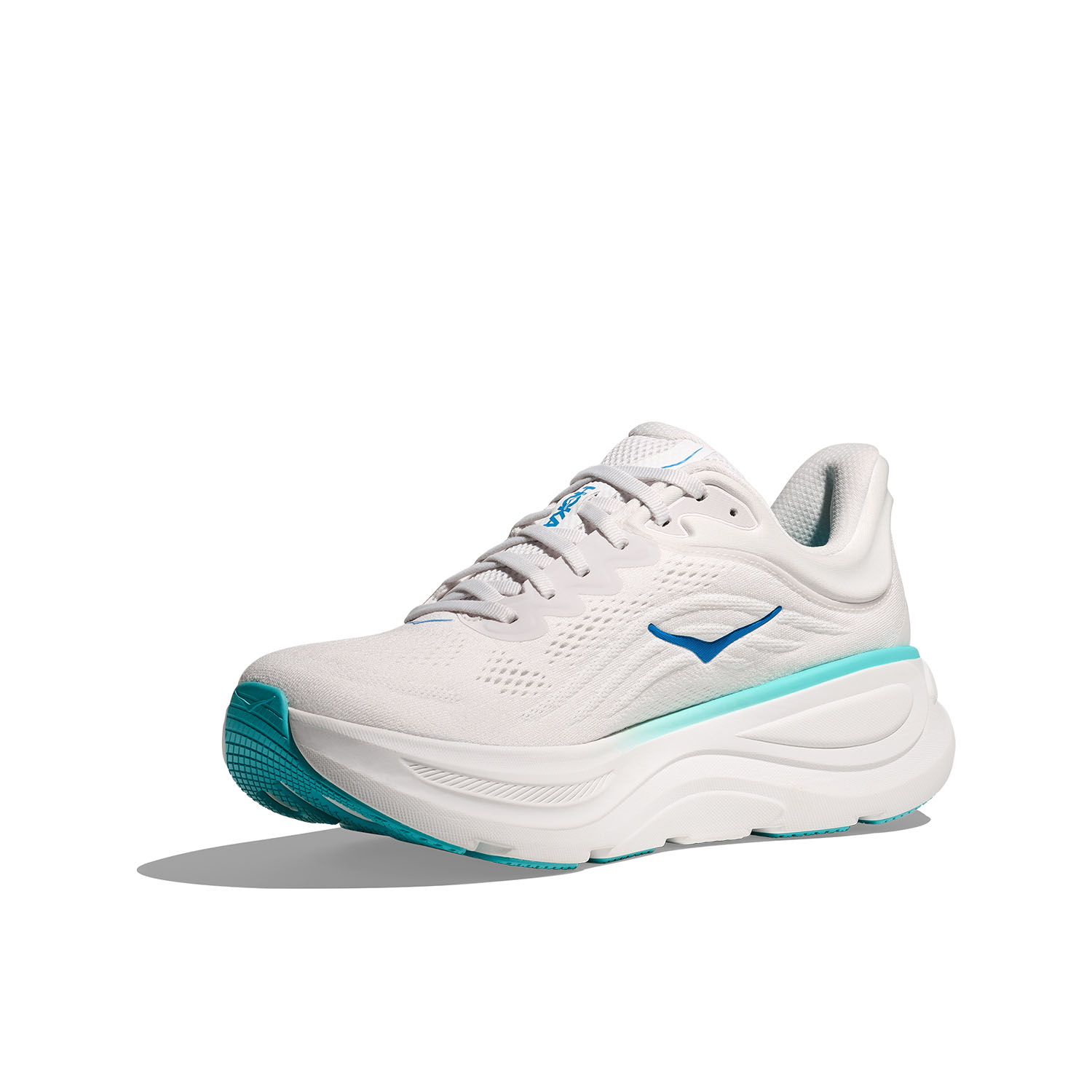 Hoka Bondi 9 White/Blue Men's Neutral Running Shoes - Image 4