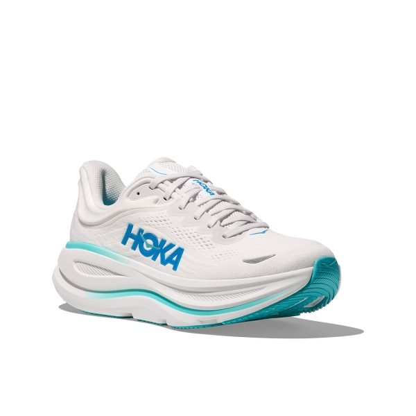 Hoka Bondi 9 White/Blue Men's Neutral Running Shoes - Image 7
