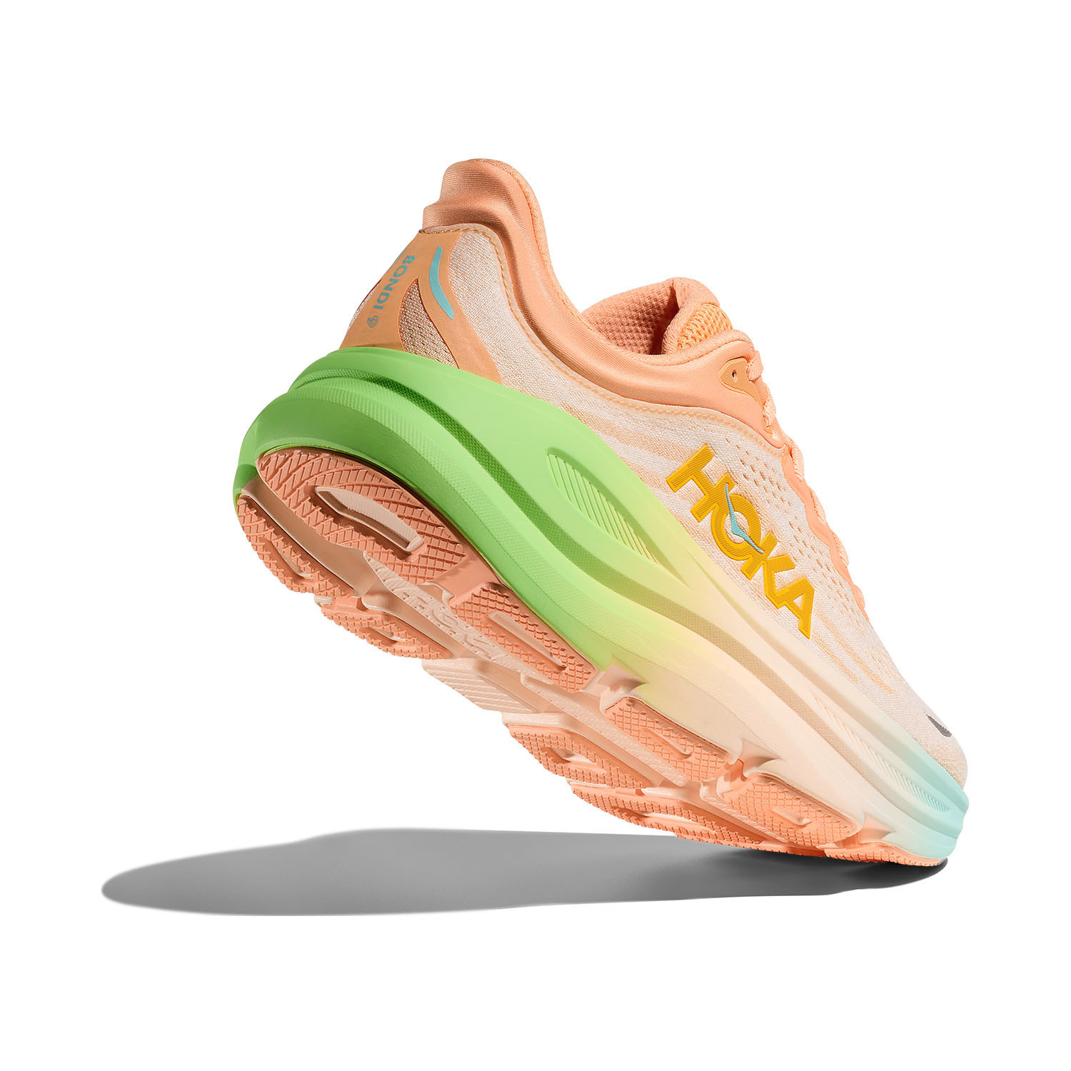 Hoka Bondi 9 Frost/Pale Tangerine Women's Neutral Running Shoes - Image 4