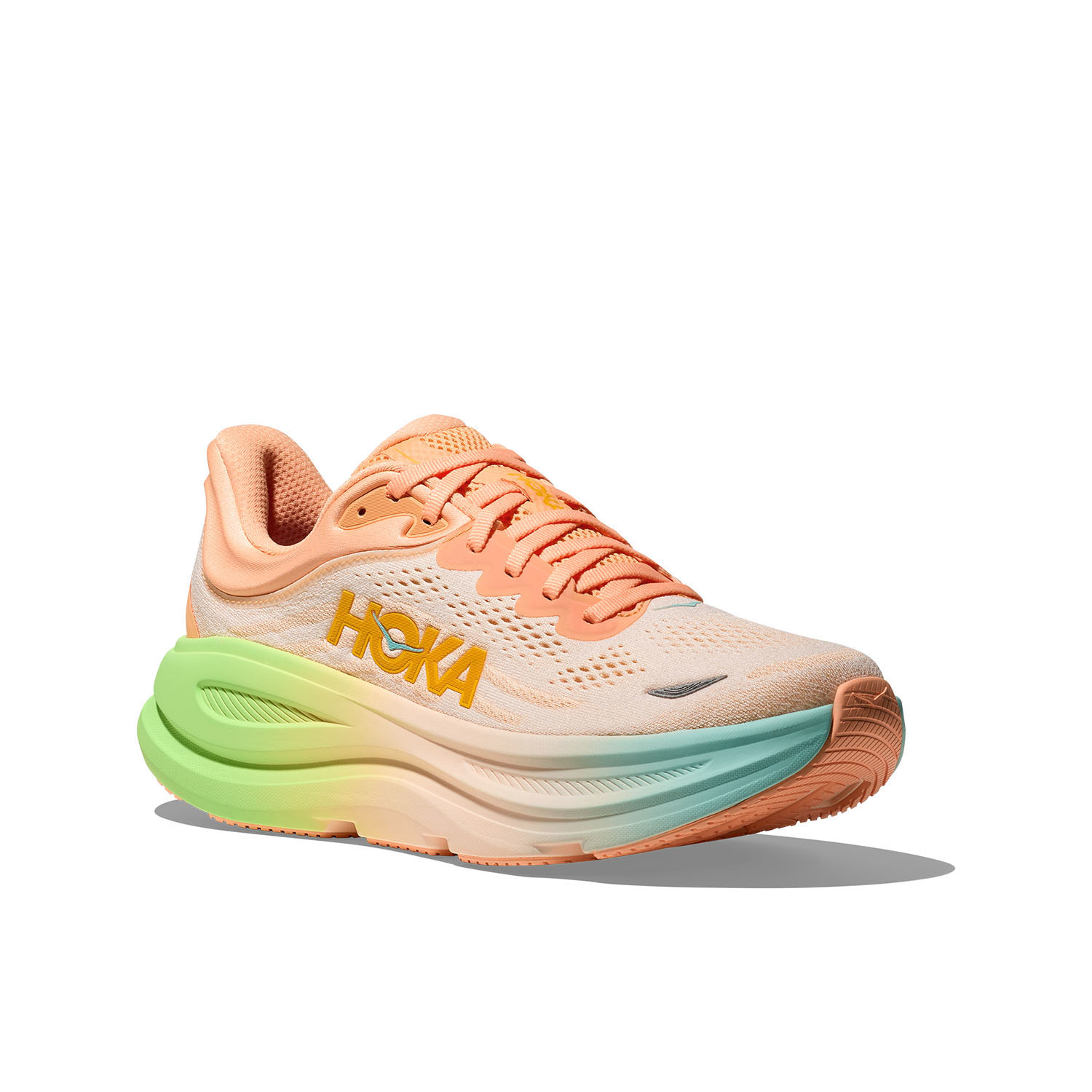 Hoka Bondi 9 Frost/Pale Tangerine Women's Neutral Running Shoes - Image 5