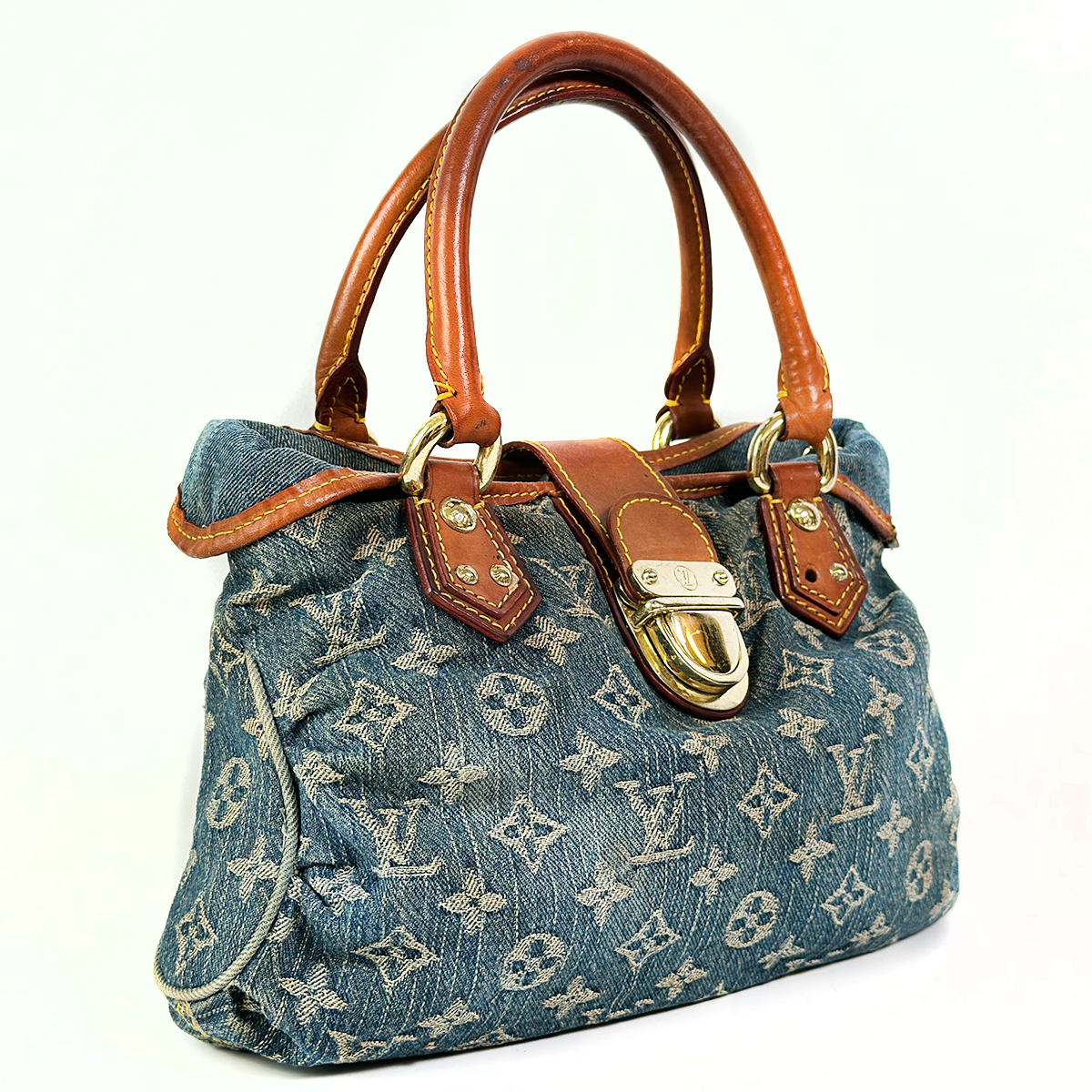 Louis Vuitton Monogram Denim Pleaty Satchel - Image 2