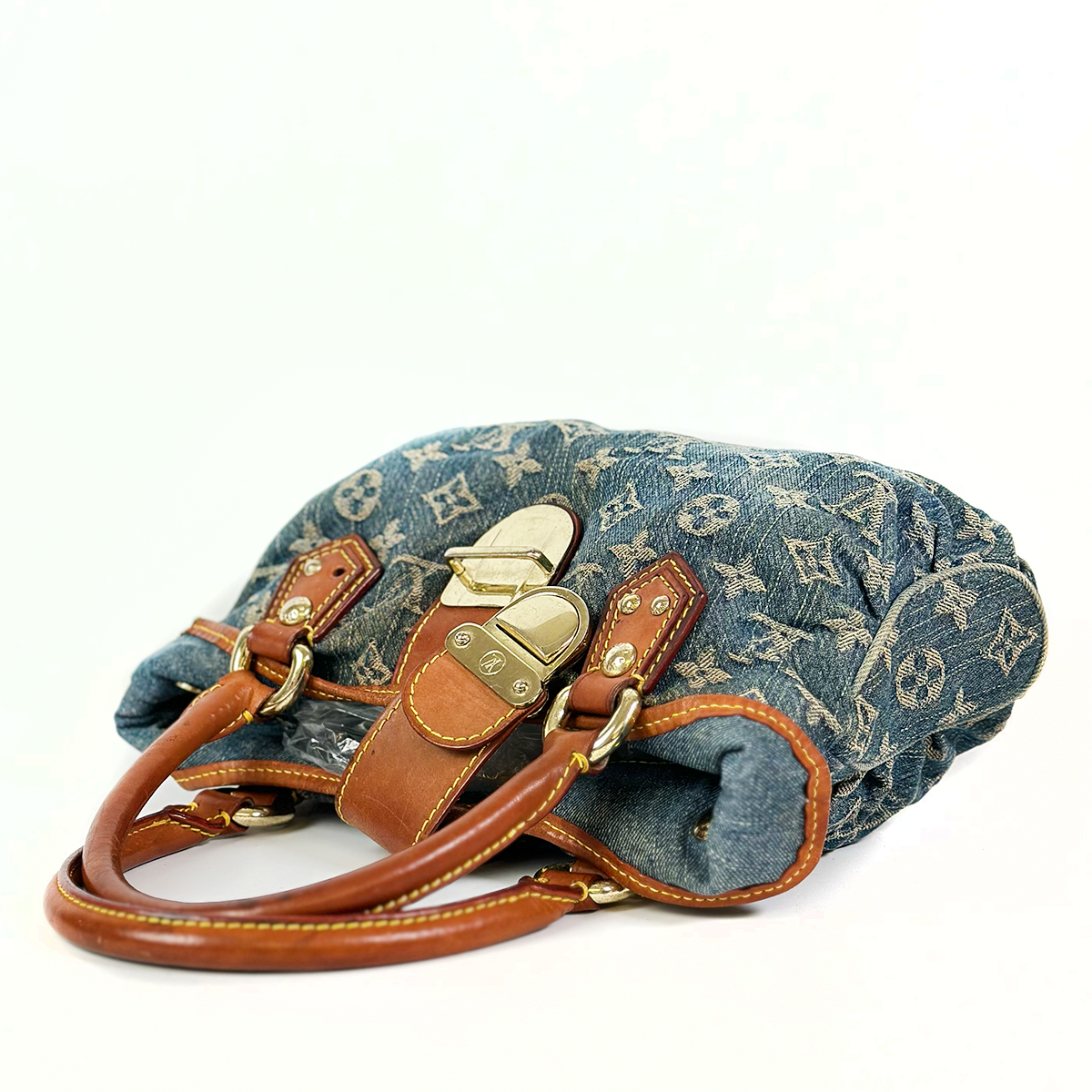 Louis Vuitton Monogram Denim Pleaty Satchel - Image 3