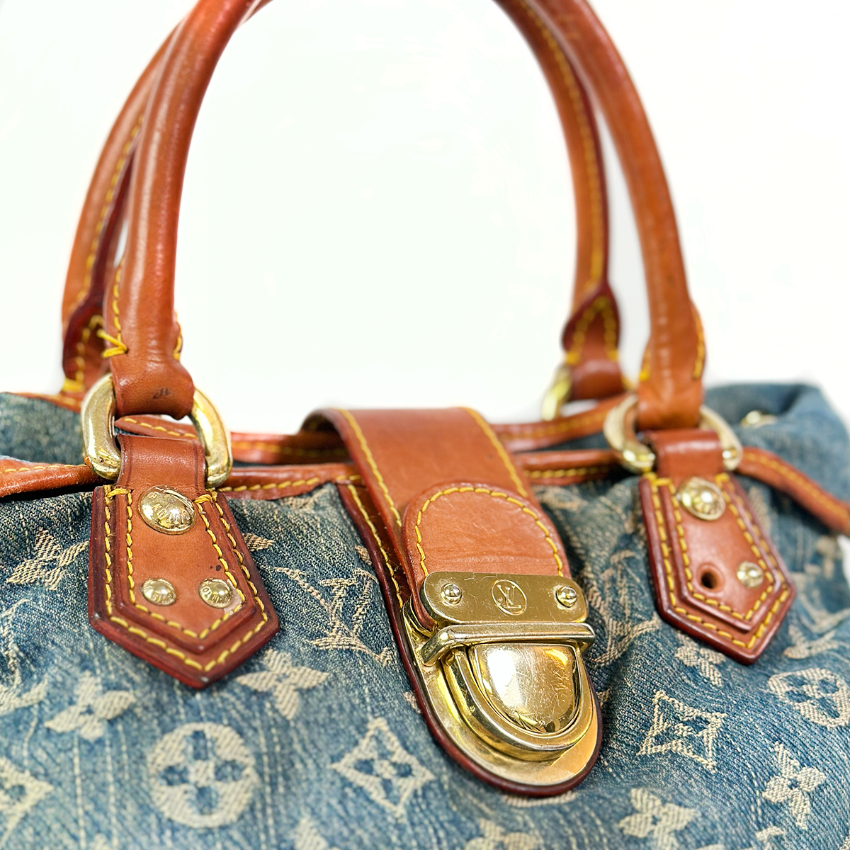 Louis Vuitton Monogram Denim Pleaty Satchel - Image 4